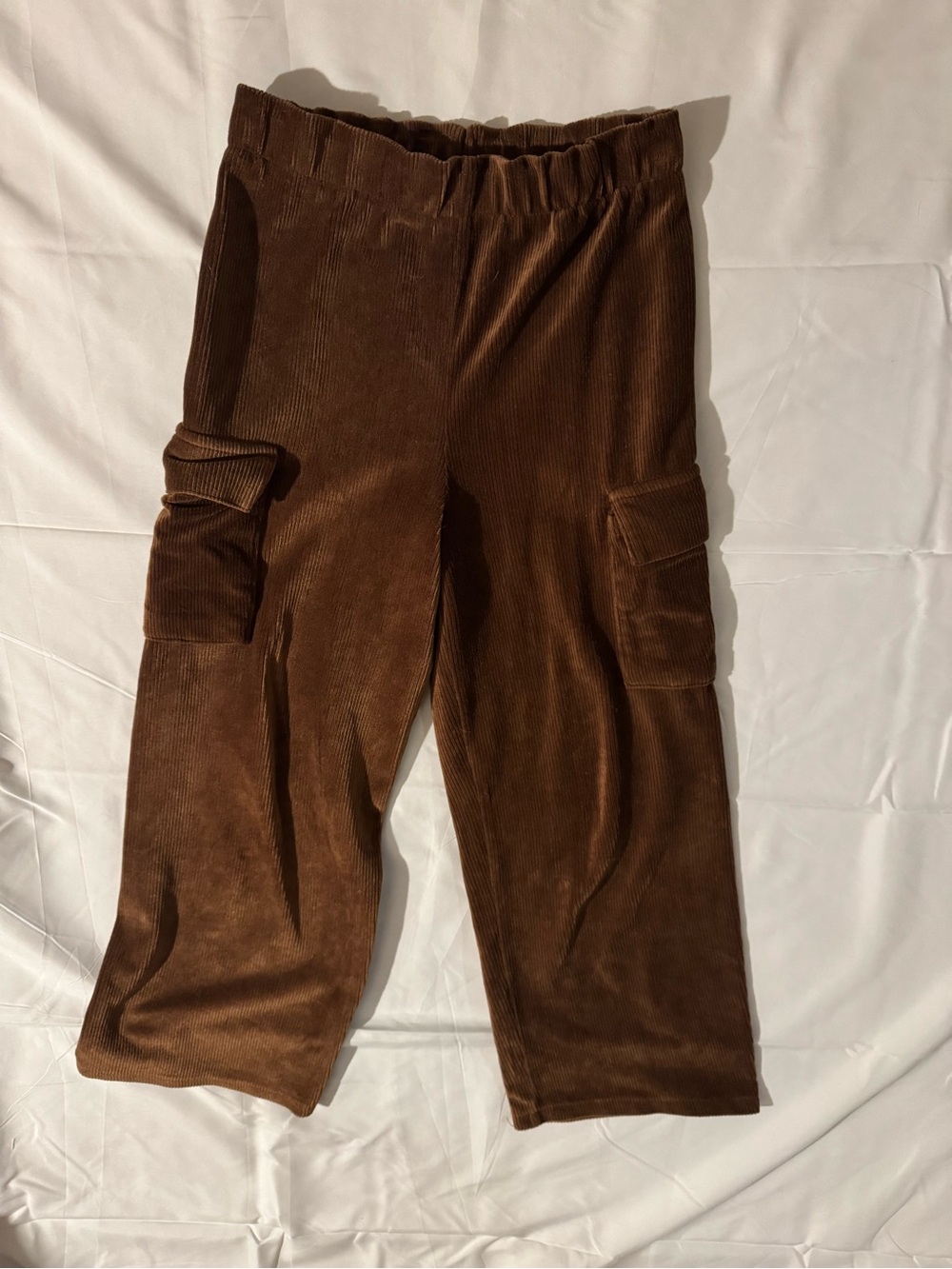 Brown Corduroy Cargo Lounge Pants